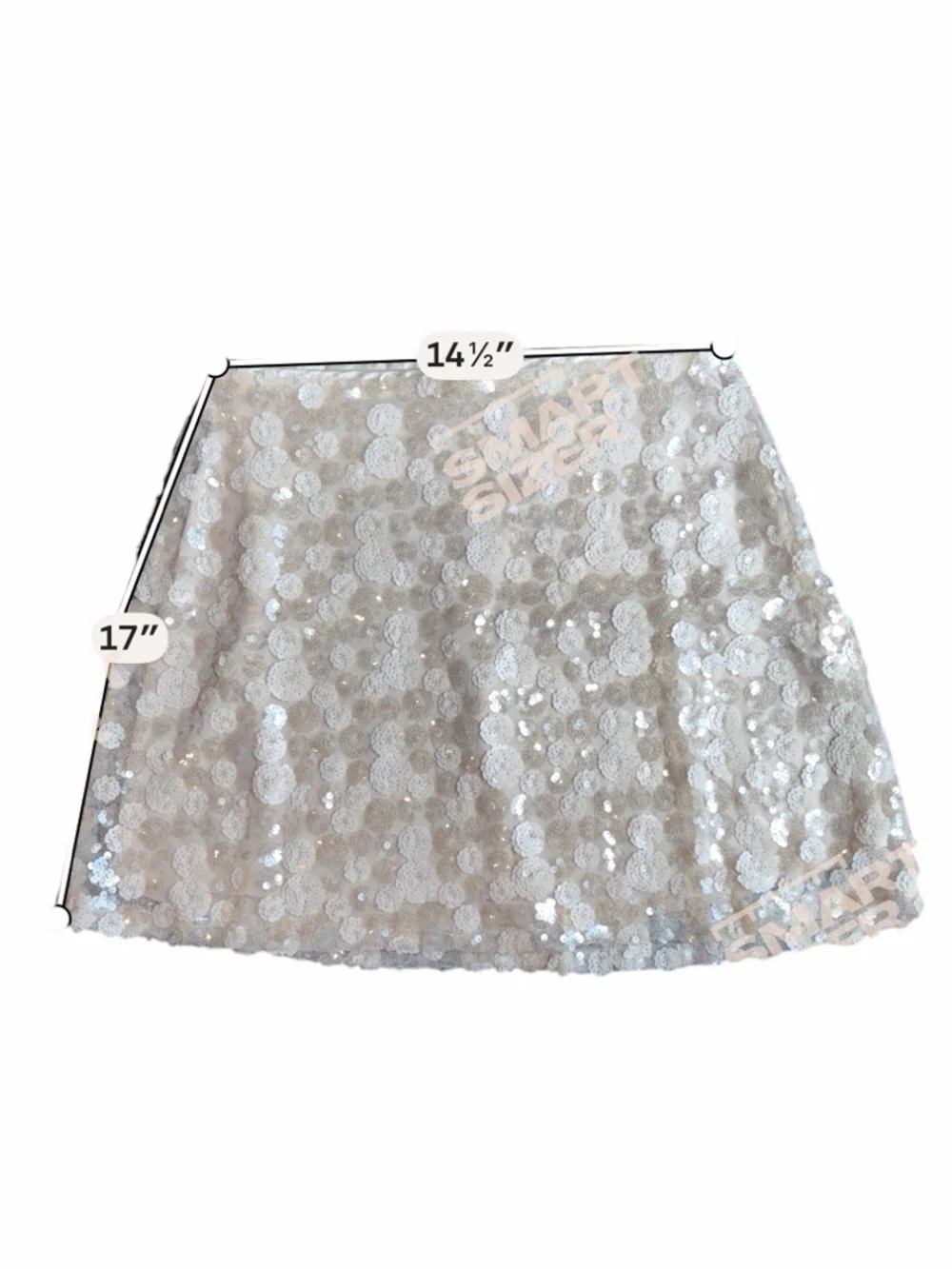 Francesca’s Floral Sequin Mini Skirt M Champagne Ivory Bridal Bachelorette NWT